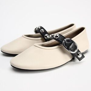 ZARA Cream ballet flats